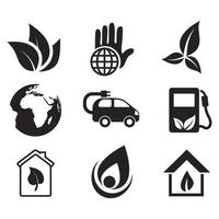 Environmental Issues icon set. Collection of Environment and Climate related vector glyph icons