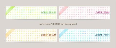 Set of colorful vector watercolor dot backgrounds. web banners template