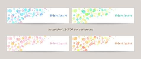 conjunto de fondos de acuarela vectoriales coloridos con espacio en blanco para texto. plantilla de banners web vector