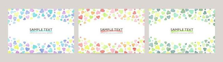 Set of colorful vector watercolor backgrounds with white space for text. Set of cards for wedding, greetings, birthday. backgrounds for web banners design.
