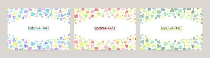 Set of colorful vector watercolor backgrounds with white space for text. Set of cards for wedding, greetings, birthday. backgrounds for web banners design.