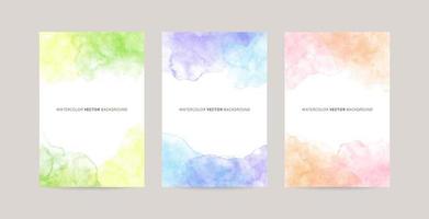 colorful watercolor vector background set