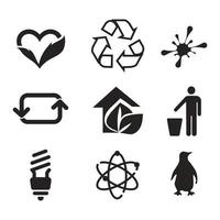 Environmental Issues icon set. Collection of Environment and Climate related vector glyph icons