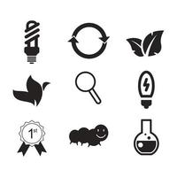 Environmental Issues icon set. Collection of Environment and Climate related vector glyph icons