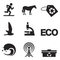 Environmental Issues icon set. Collection of Environment and Climate related vector glyph icons