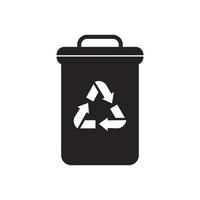 trash can icon flat design  Icon, glyph, black vector