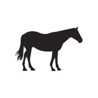 Running horse black silhouette. Vector illustration.