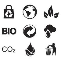 Environmental Issues icon set. Collection of Environment and Climate related vector glyph icons