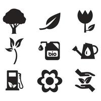 Environmental Issues icon set. Collection of Environment and Climate related vector glyph icons