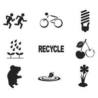 Environmental Issues icon set. Collection of Environment and Climate related vector glyph icons