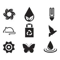 Environmental Issues icon set. Collection of Environment and Climate related vector glyph icons