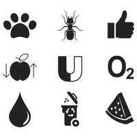 Environmental Issues icon set. Collection of Environment and Climate related vector glyph icons