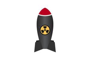 Rocket nuclear bomb vector design illustration