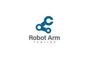 Robot arm logo design vector