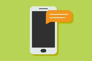 Smart phone message chat online flat design vector illustration