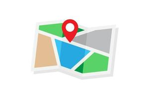 Map and pin icon sign symbol flat design vector illustration