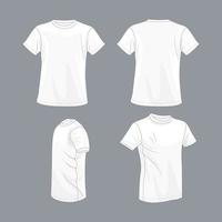 White T-Shirt With Outline Style vector