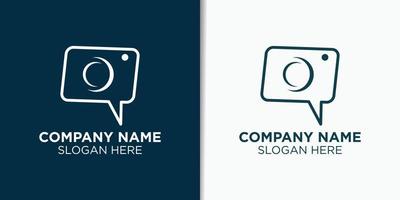 camera talk logo design vector, photography logo template vector