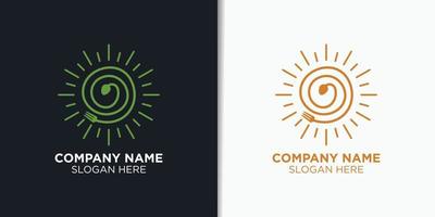 food planet logo design template, restaurant logo template vector