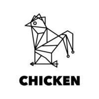 Chicken geometris logo vector