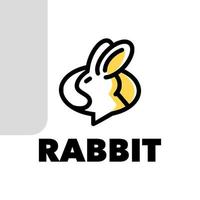 Rabbit chat logo vector