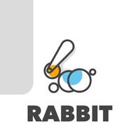 Rabbit circle simple vector