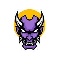 Oni mask purple vector