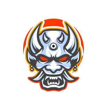 máscara de oni diablo vector