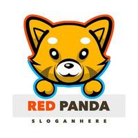 rojo panda linda vector