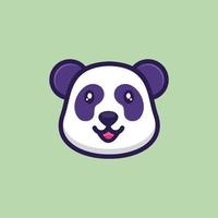 sonrisa linda cabeza panda logo vector