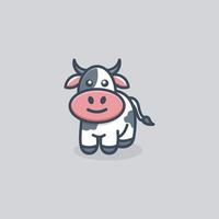 Cute Cow Logo Design vector