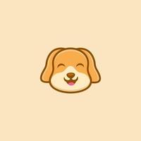 Happy Cute Head Dog Logo vector