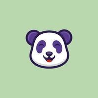 contento linda cabeza panda logo vector