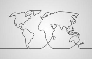 One Line Art of World Map vector