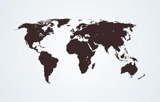 World Map in Black Color vector