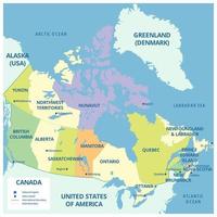 Canada Detailed Map with States vector
