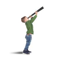 Child with binoculars photo