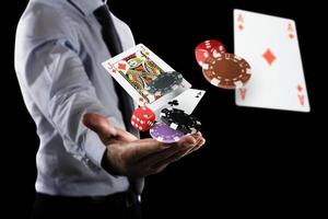 Gambler makes his bet photo