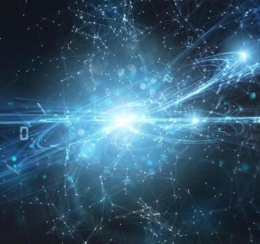 Abstract internet connection network background with motion effects. photo