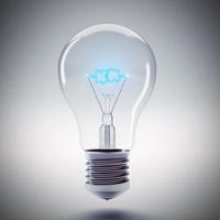 Puzzle bulb light. 3d rendering photo