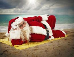 Beach holiday of Santa Claus photo