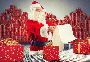 3D Rendering santa claus factory photo