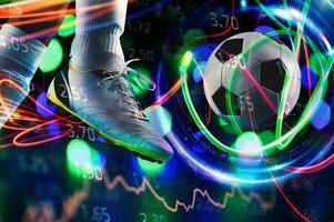 Online soccer bet and analytics and statistics for football game photo