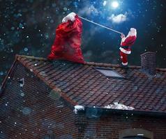 Santa claus ready to deliver presents for christmas photo