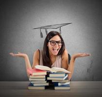 Student arrives at graduation photo