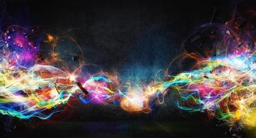 Modern abstract motion banner on dark background photo