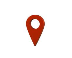 Red gps pointer symbol. satellite navigator for driver. 3d render photo