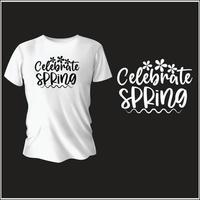 primavera tipografía camiseta diseño con vector