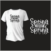 primavera tipografía camiseta diseño con vector