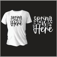 primavera tipografía camiseta diseño con vector